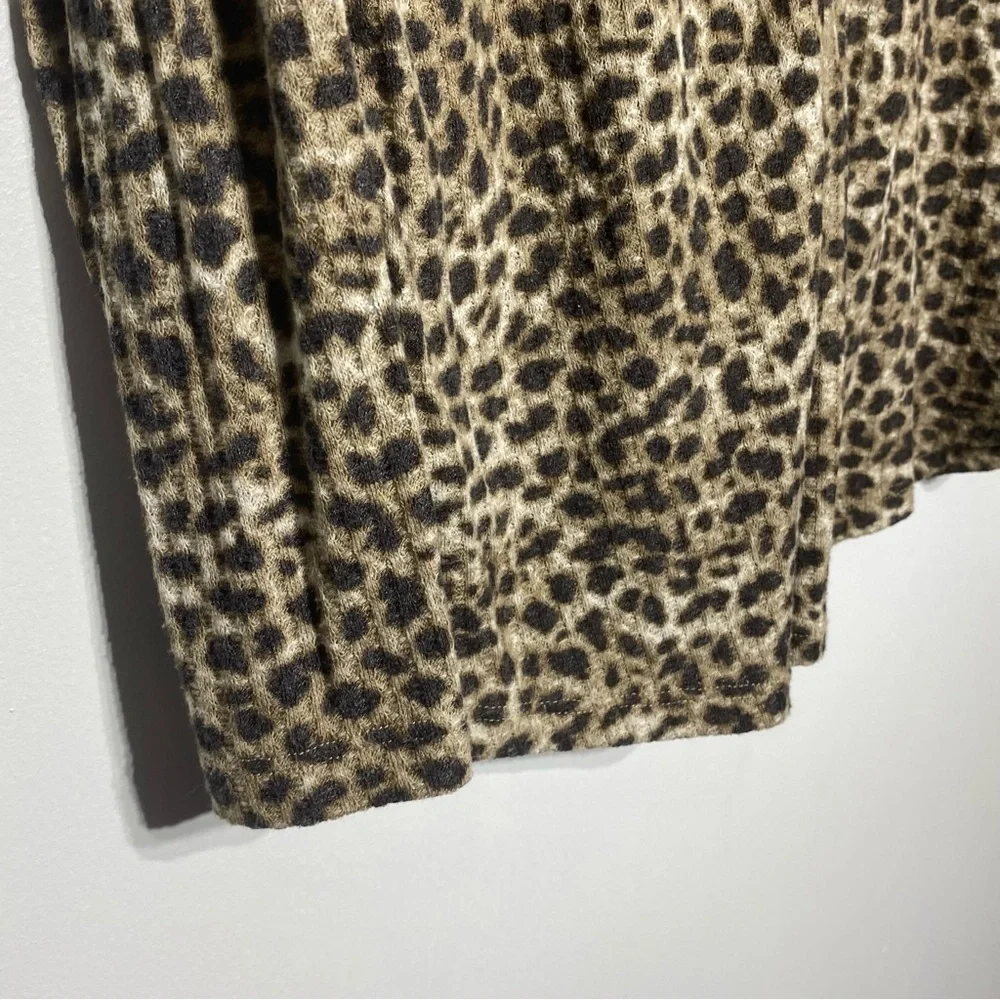 Torrid Thermal Henley Top Leopard Animal Waffle Womens Plus Size L V-Neck Casual